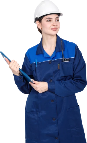 Халат СТАНДАРТ летний, т/синий-василек, женский Хал 013