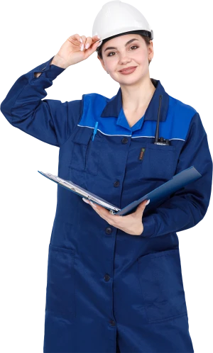 Халат СТАНДАРТ летний, т/синий-василек, женский Хал 013