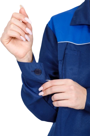 Халат СТАНДАРТ летний, т/синий-василек, женский Хал 013