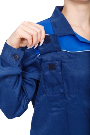 Халат СТАНДАРТ летний, т/синий-василек, женский Хал 013