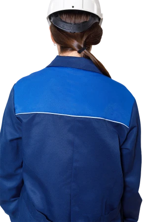 Халат СТАНДАРТ летний, т/синий-василек, женский Хал 013