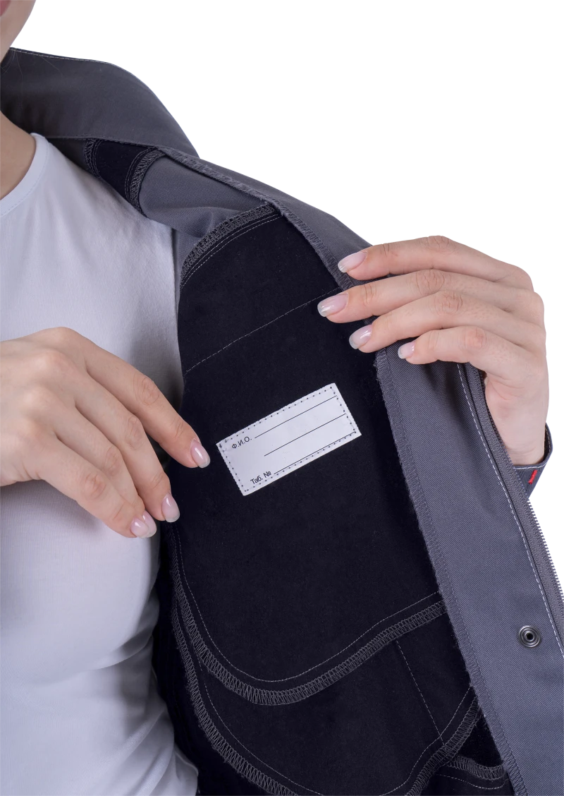 Куртка женская ТУРБО SAFETY от механических воздействий и ОПЗ, серый/чёрный/красный Кур 694