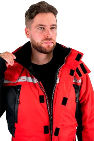 Комбинезон мужской ПИЛОТ от пониженных температур, механических воздействи и ОПЗ, цв. красный-черный