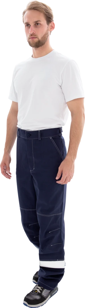 Костюм мужской МЕГАСТАТОЙЛ  от нефтепродуктов, кратковременного воздействия пламени, статического электричества, темно-синий/серый/оранж Кос 907