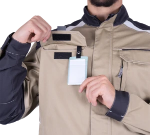 Куртка мужская ТУРБО SAFETY от механических воздействий и ОПЗ, бежевый/темно-серый Кур 402