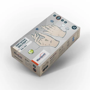 Перчатки ЭКСПЕРТ (DG-041), латекс, 0.12 мм, опудренные, гладкие, цвет белый Пер 642