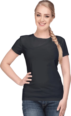 Футболка с лайкрой женская черная Бел 552.02