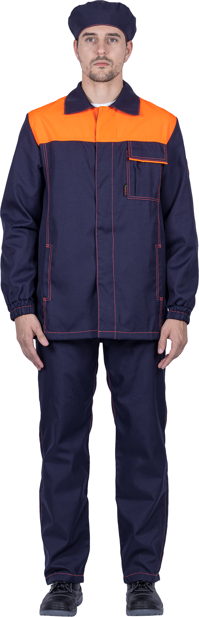 Костюм мужской ХИМОС (куртка, брюки, берет) от растворов кислот и щелочей, механических воздействий