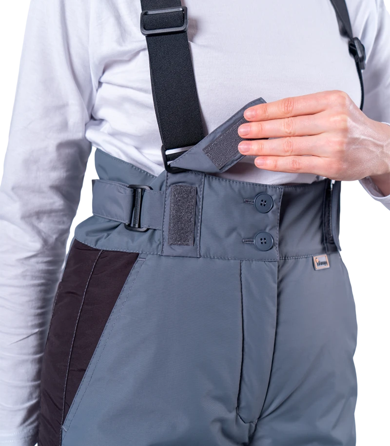 Брюки женские ХАЙ-ТЕК SAFETY от пониженных температур воздуха и ветра, механических воздействий и ОПЗ, серый/черный Брю 231