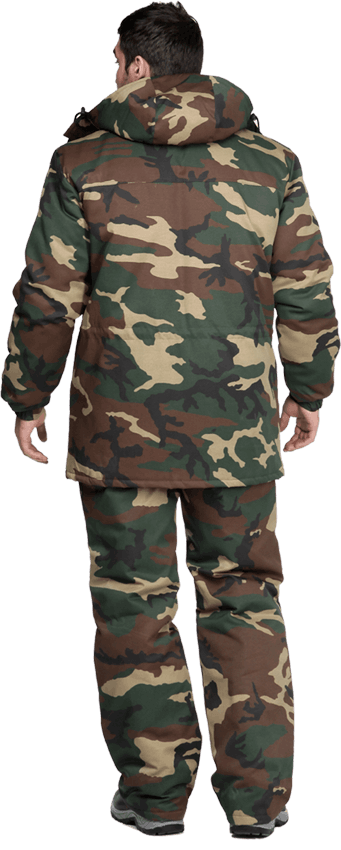 Костюм ТУРИСТ мужской от пониженных температур воздуха, механических воздействий и ОПЗ (куртка, брюки), цвет КМФ зелёный